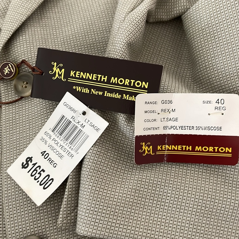 Kenneth Morton Men’s Sport Coat / Blazer Tan Two Buttons One Vent Size Various - Picture 9 of 15